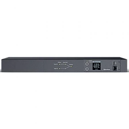 CyberPower PDU24005 - Unidad de Distribución de Alimentación ATS en Rack 1U - 16A - 2 Entradas IEC C20 - 10 Salidas (2x IEC C19 y 8x IEC C13) - con Pantalla LCD y USB